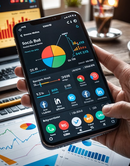 A close-up of a hand holding a smartphone displaying a social media ad.