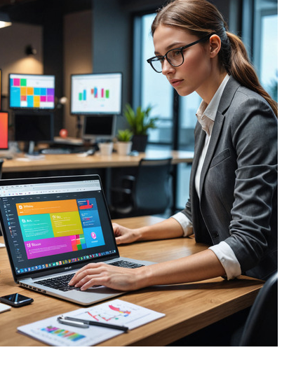 Marketing manager working on the project.